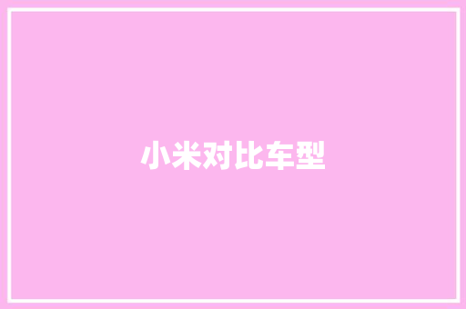 小米对比车型