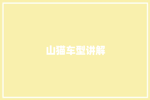 山猫车型讲解