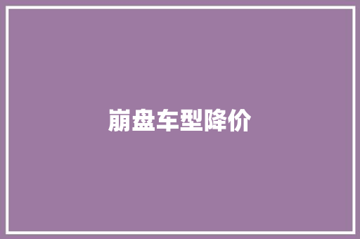 崩盘车型降价