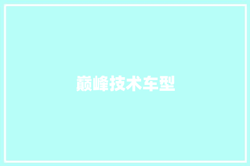 巅峰技术车型