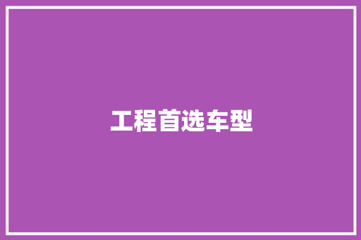 工程首选车型
