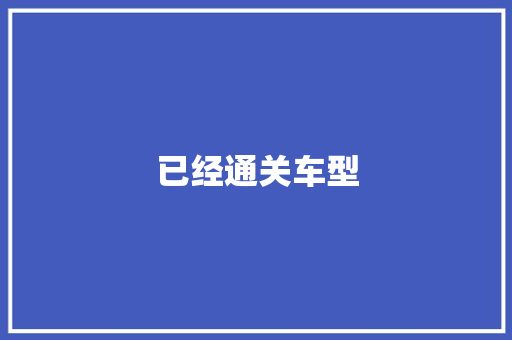 已经通关车型
