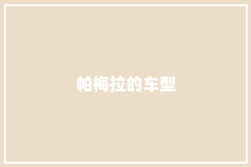 帕梅拉的车型