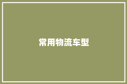 常用物流车型