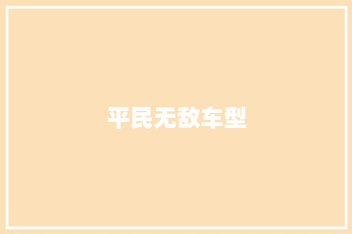 平民无敌车型