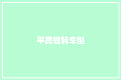 平民独特车型