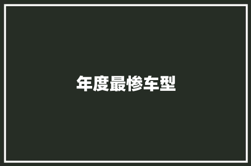 年度最惨车型