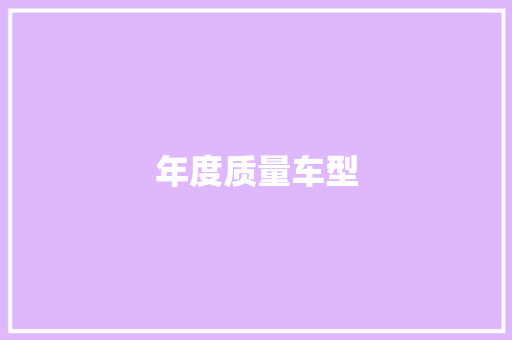 年度质量车型