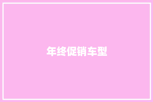 年终促销车型