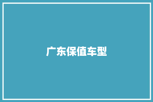 广东保值车型