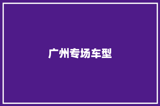 广州专场车型