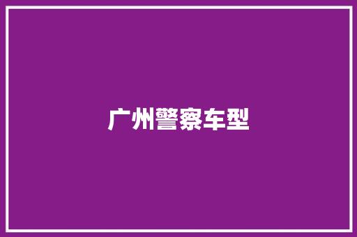 广州警察车型
