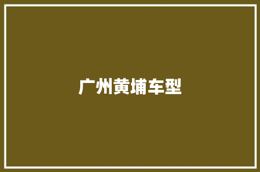 广州黄埔车型