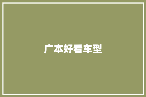 广本好看车型