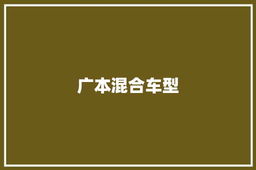 广本混合车型