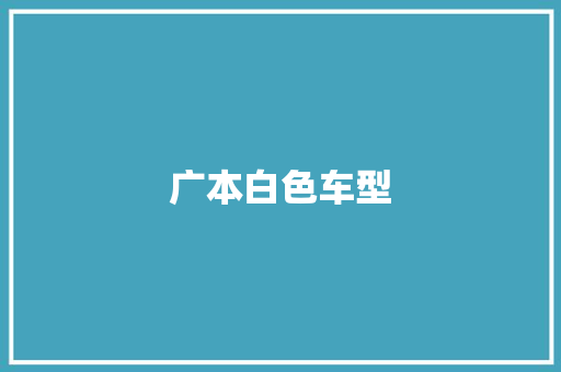 广本白色车型
