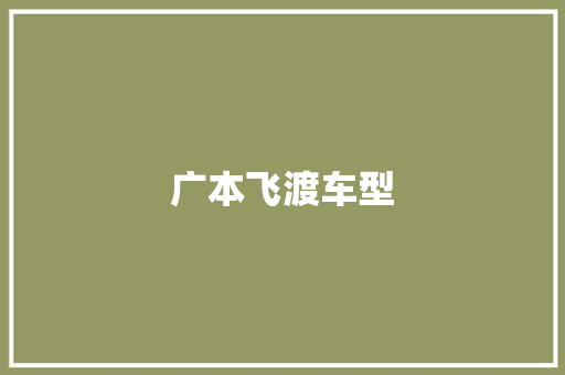 广本飞渡车型