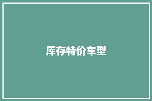 库存特价车型