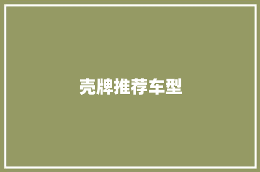 壳牌推荐车型