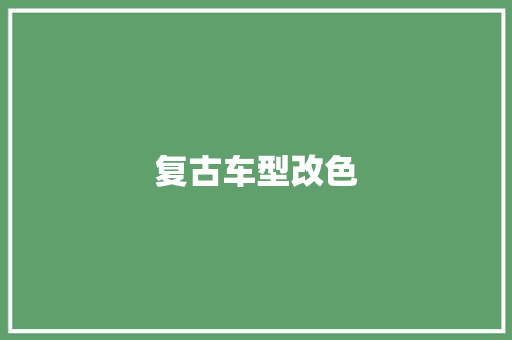 复古车型改色
