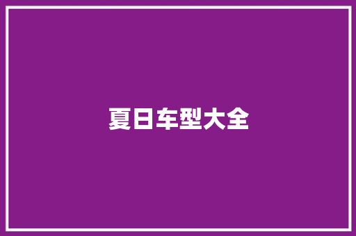 夏日车型大全