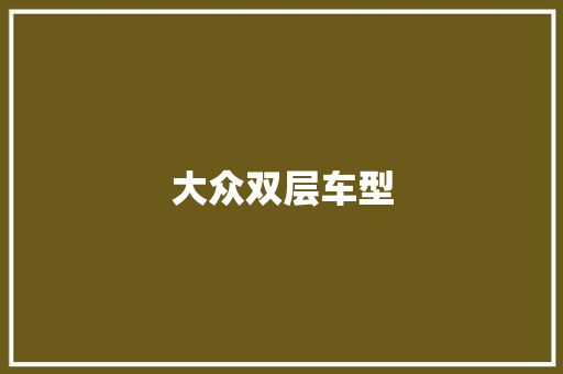 大众双层车型