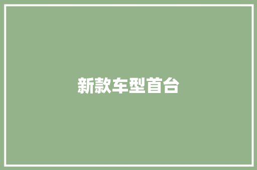 新款车型首台