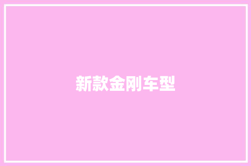 新款金刚车型