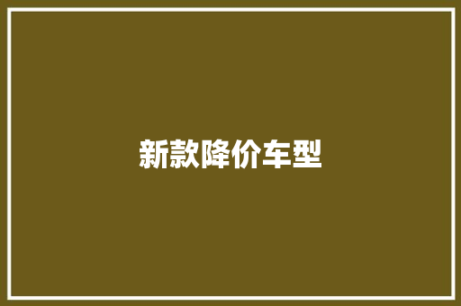 新款降价车型