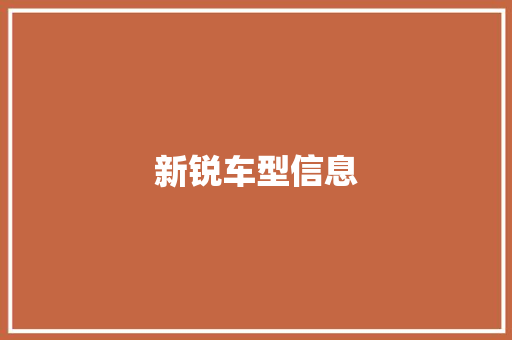 新锐车型信息
