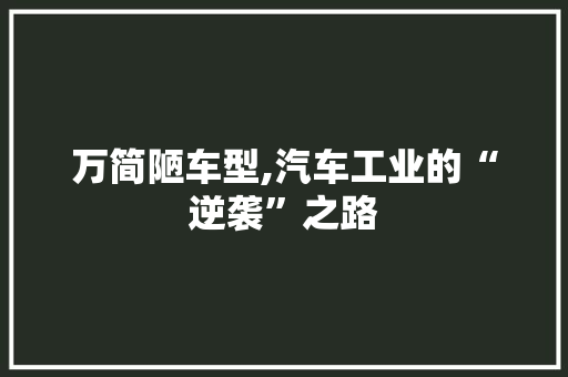 万简陋车型,汽车工业的“逆袭”之路 车身配件