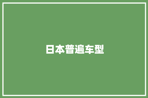 日本普遍车型