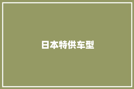 日本特供车型