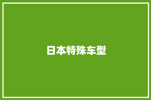 日本特殊车型