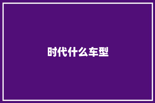 时代什么车型