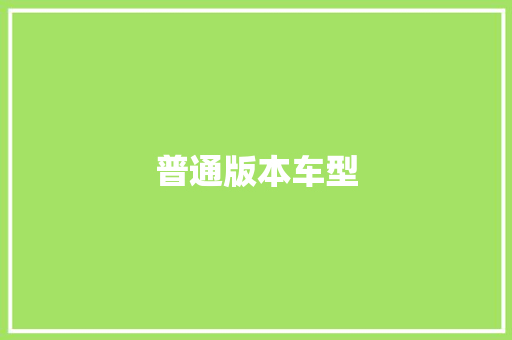 普通版本车型