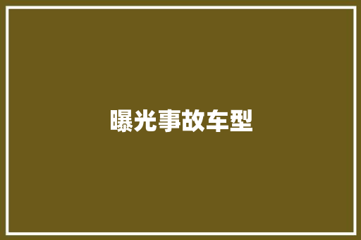 曝光事故车型