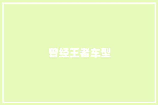 曾经王者车型