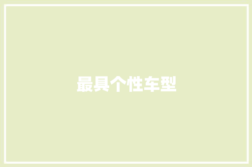 最具个性车型