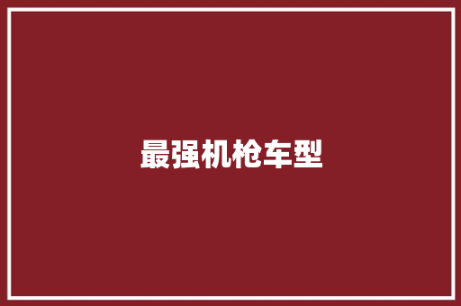 最强机枪车型