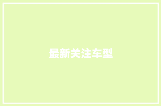 最新关注车型