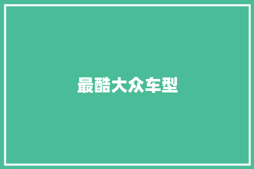 最酷大众车型