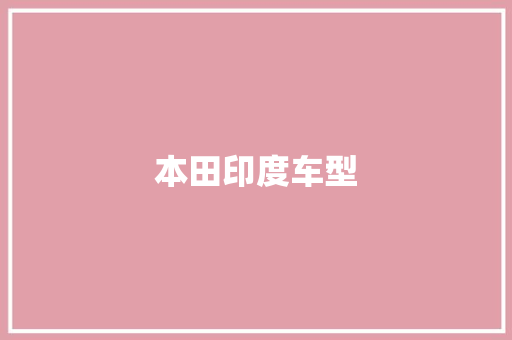 本田印度车型
