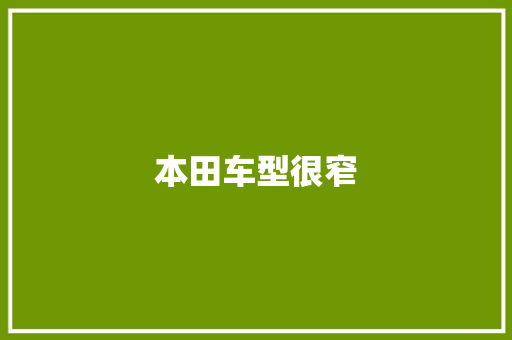 本田车型很窄