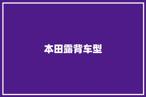 本田露背车型