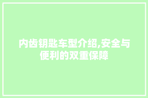 内齿钥匙车型介绍,安全与便利的双重保障