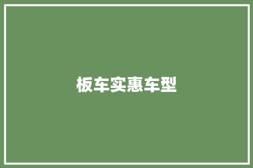 板车实惠车型