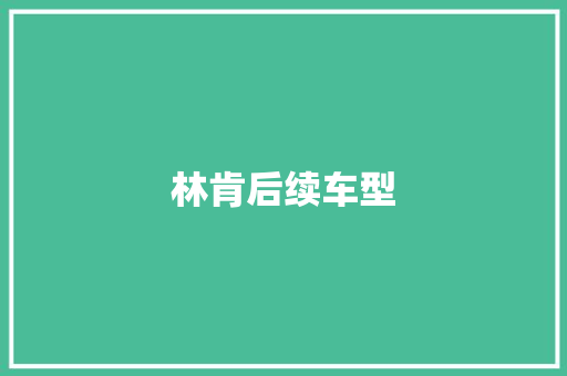 林肯后续车型