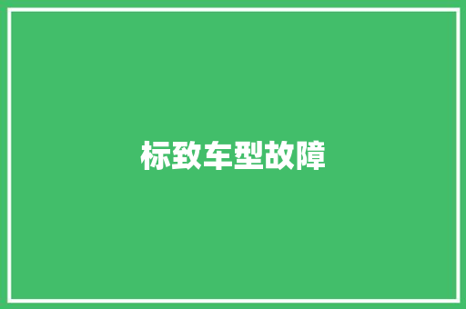 标致车型故障