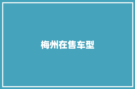 梅州在售车型